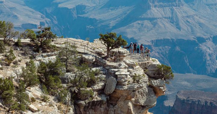 Grand Canyon, South Rim: mga observation deck, detalyadong kuwento